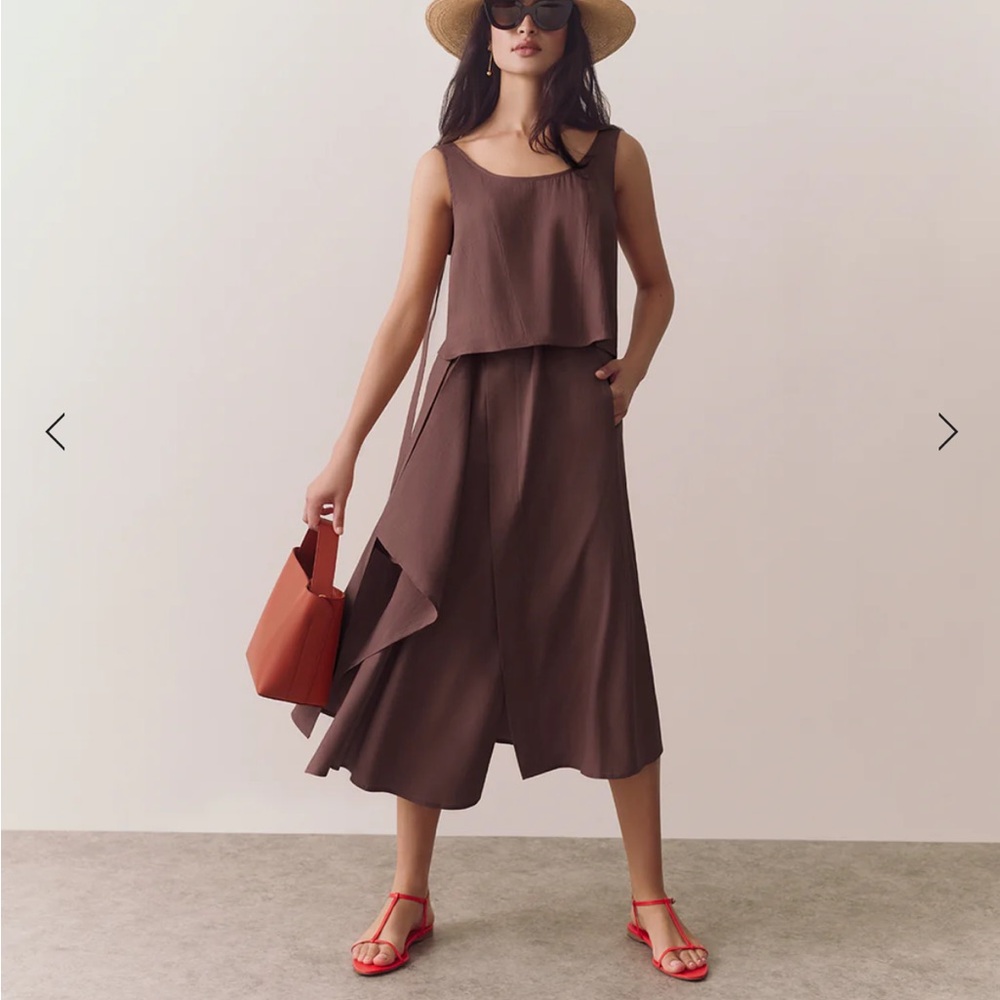 Cuyana Linen Cropped Tank | S - Picture 4 of 5